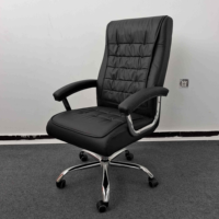 Chaise de bureau de direction de luxe, ergonomique, pivotante, en cuir, avec massage, inclinable et réglable
