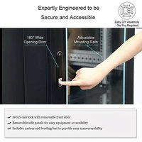 Rak Server Berdiri 19 Inci 42U dengan Pintu Kaca/Jaring
