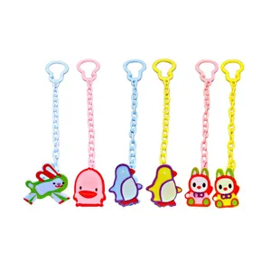 Juego de chupete de animales para bebé, cadena de chupete para dentición, Clip para chupete, 6 uds., venta al por mayor