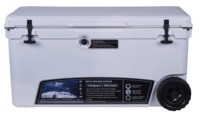Glacière rigide réutilisable rotomoulée 110QT, motif camouflage, qualité alimentaire, performance thermique 5 jours, portable pour camping en extérieur