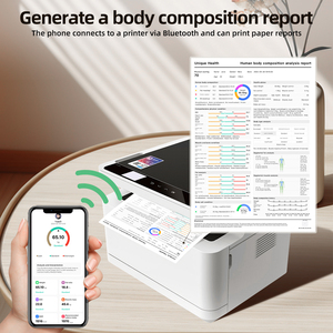 Único Smart 8-Eletrodos Elétrica Digital Balança Corporal Full Body Scan <span class=keywords><strong>BMI</strong></span> Água Muscle Analyzer Máximo 180kg Conveniente WiFi - Product Image 4