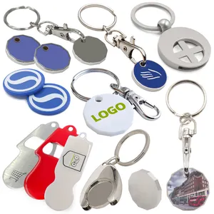 Özel logo metal anahtar süpermarket alışveriş sepeti cips jetonu anahtarlık kanada İngiltere market arabası parası anahtarlık için alışveriş arabaları