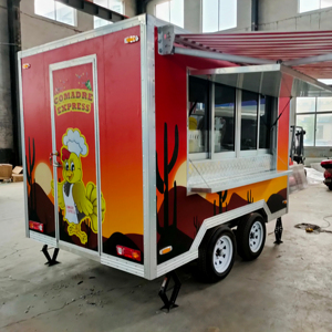 Camión de comida móvil de pizza pequeña personalizado de 10 pies, remolque de furgoneta de 220V, cocina completa equipada para concesión de comida rápida, perritos calientes, dulces, patatas fritas - Product Image 2