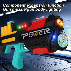 Nouvelle Tendance Pistolet à Eau et à Bulles Électrique Rechargeable 2-en-1 pour Enfants avec Éclairage Corporel de la Gueule du Pistolet, Lanceur de Bulles et Pistolet à Eau d'Extérieur - Product Image 5