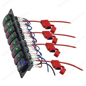 Rocker <b>Switch</b> Panel 7 Way Boat Type For Boat RV Bus <b>12V</b> 10A IP65 ABS Material - Product Image 3