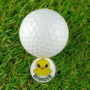 Birdie Golf Ball Marker with Magnetic Hat Clip Golf Ball Markers Ball Position Marker Divot Repair Tools Partner Accessories