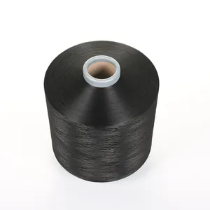 Tái Chế POLYESTER DTY Dope Nhuộm Sợi Đen FILAMENT Cho Dệt Nhãn