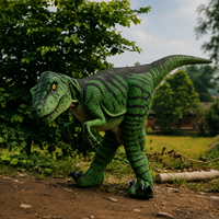 Costume de dinosaure adulte réaliste en acier, jambes cachées, léger, avec son de rugissement, pour la maison, le jardin, le parc d'aventure