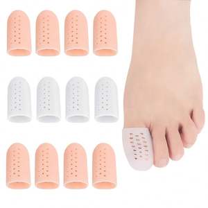 Grand orteil protecteur respirant Gel Toe Cap Silicone Toe Cover manches avec trous offre un soulagement des ongles manquants ou incarnés - Product Image 1