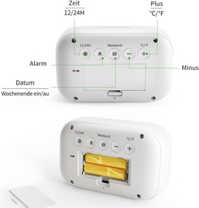 Reloj despertador electrónico, lámpara de noche, alimentado por batería <span class=keywords><strong>Lcd</strong></span>, volumen ajustable, pantalla de temperatura de fin de semana, reloj despertador Digital - Product Image 3