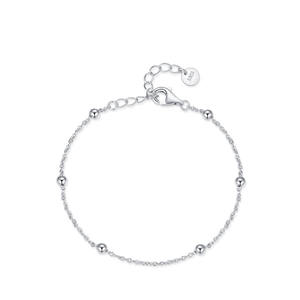 S925 Sterling Silver Beaded Chain <b>Bracelet</b> <b>for</b> <b>Women</b>, Fashionable Everyday Jewelry Customizable <b>copper</b> version - Product Image 1