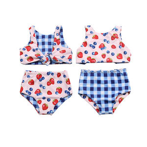 2023サマーガールズブティックビーチ水着ベビーガールセット子供リバーシブルビキニサマー2ピースビーチウェア - Product Image 5