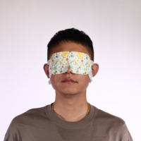 Masque de sommeil en coton brodé imprimé en 3D avec logo personnalisé, pour la nuit et les voyages, soin des yeux, soulagement des cernes, OEM disponible