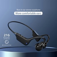 Auriculares BT 5,0 de conducción ósea OEM ODM, auriculares inalámbricos a prueba de agua con indicador de batería LED, auriculares de música con memoria integrada