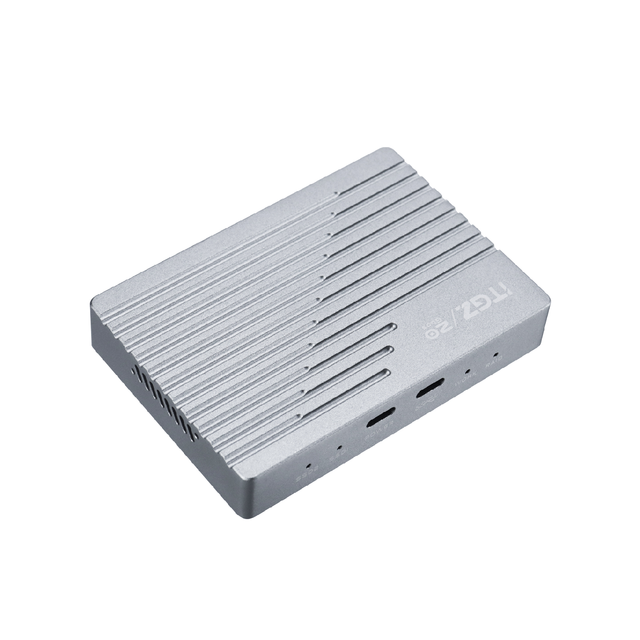 ITGZ 20Gbps Dual Bay M.2 SSD Enclosure Turbo Silent Fan Aluminum External Hard Drive Box Support 8TB No RAID