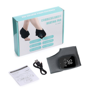 Wireless Heated Ankle Brace Electric <b>Vibration</b> Massager Digital Display Touch Control Velcro Strap Black Gray Dual Color - Product Image 3