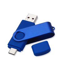 Logotipo personalizado Multifuncional Giratorio USB Regalo Plástico Tipo C Y PC Pendrive OTG USB Stick 1GB 2GB 4GB 8GB 16GB 32GB 64GB 128GB