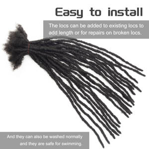 Noir Naturel Extensions De Dreadlocks Cabello humano Inter Locs Extensiones para Caribe y <span class=keywords><strong>Rasta</strong></span> - Product Image 5