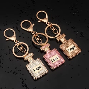 Đồ trang sức thời trang xe Túi xách Key chủ Rhinestone pha lê nước hoa chai Hình dạng mặt dây chuyền Keychain - Product Image 6