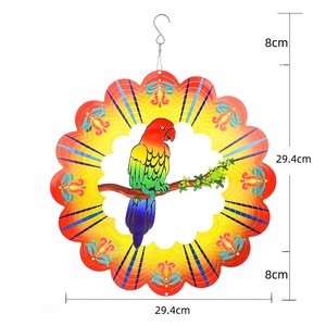 Campanas de Viento Colibrí de 12 Pulgadas, Acero Inoxidable 3D, Acabado Cepillado, Adorno de Jardín para Exteriores - Product Image 2