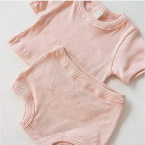 Áo Thường Ngà<span class=keywords><strong>y</strong></span> Màu Trơn Và Quần Áo Cho Bé Gái Bộ 2 Món Từ 18 Đến 9 Tuổi Trang Phục Em Bé Bằng Cotton Có Gân - Product Image 2