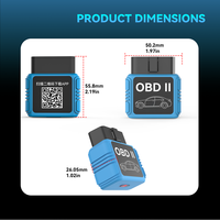 JDiag T1 2-en-1 Scanner Bluetooth OBD2 avec Affichage HUD, Compteur de Vitesse et Testeur de Performance Automobile pour Tous les Véhicules Essence OBDII