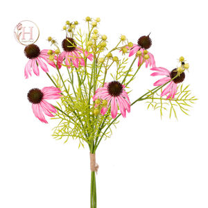 Hesper Best Seller 51cm yapay ekinezya buket nemlendirici el mor <span class=keywords><strong>Coneflower</strong></span> gerçek çiçekler düğün dekorasyon - Product Image 5