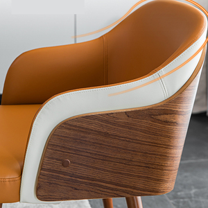 Muebles modernos para restaurante, silla de comedor de cuero de madera maciza, sillas de comedor de color nogal para restaurante y comedor - Product Image 4