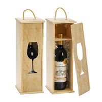 Emballage de boîte à vin naturel inachevé Emballage de boîte-cadeau de vin en bois de pin