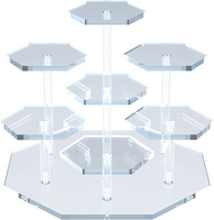 Table nouveau clair 7 niveaux acrylique organisateur affichage Riser étagère présentoir pour Funko Pop figurines Dessert gâteau bijoux maquillage