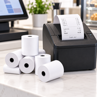 Kertas Thermal POS Bebas BPA Kecepatan Tinggi 80x80mm 57x38mm untuk Printer Struk Kasir