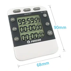 Portable Small Button Control Switch Power Supply Digital 3 Channel Alarm Remind Manual Electronic Countdown Timer Stopwatch