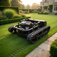Tondeuse à gazon robotisée hybride sur chenilles TOHO avec télécommande, largeur de coupe de 1200 mm, générateur de 2500 W pour pentes raides