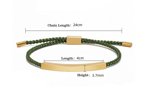 Custom Statement Jewelry Bar Engravable Adjustable Colorful Braided <b>Rope</b> <b>Bracelet</b> for Men Women - Product Image 6