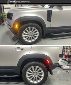 Guardabarros bengalas para Land Rover <span class=keywords><strong>Defender</strong></span> 2020 2021 2022 <span class=keywords><strong>2023</strong></span> ABS 4x4 rueda arco Fender Flare con accesorios de luz - Product Image 5