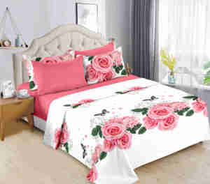 Ensemble de draps en microfibre ultra-doux Lodge 6 pièces, magnifiques draps de lit confortables toute saison à motifs floraux inspirés de la nature - Product Image 1
