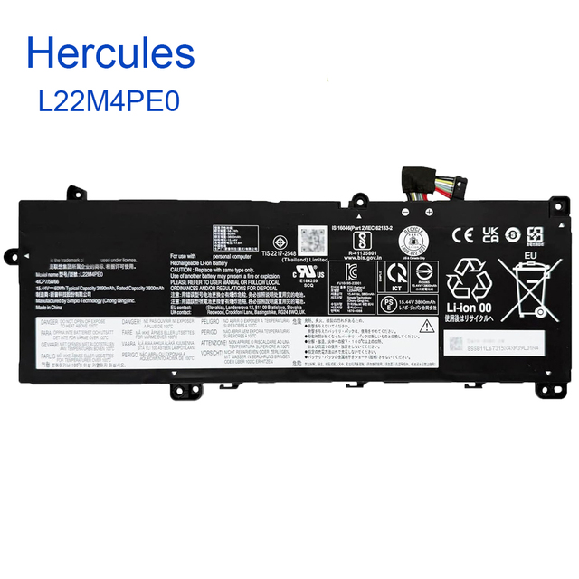 15.44V 60Wh L22M4PE0 L22B4PE0 L22C4PE0 L22D4PE0 L22L4PE0 Replacement Laptop Battery for Lenovo ThinkBook 14 G6 G7 G8 Battery