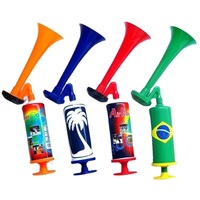 Logotipo personalizado de plástico megáfono fiesta deportiva animando ventilador divertido bocina de aire fiesta fabricante de ruido fuerte bocina Vuvuzela bocina de aire de plástico