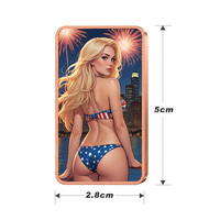 En gros, lingot de cuivre pur 999 de 1 once, coloré, motif femme en bikini coquette, souvenir de collection