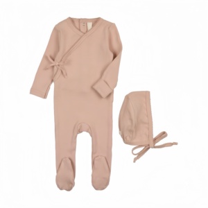 Tutina <span class=keywords><strong>per</strong></span> Neonata Tinta Unita Maniche Lunghe Scollo a V Set di Abbigliamento <span class=keywords><strong>per</strong></span> Bambini 3-6 Mesi Vestiti Boutique <span class=keywords><strong>per</strong></span> Bambina con Cappello - Product Image 1