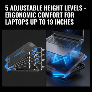 <span class=keywords><strong>Refroidisseur</strong></span> d'ordinateur <span class=keywords><strong>portable</strong></span> Jetion à cinq cœurs refroidi par air avec deux ports USB, hauteur réglable sur 5 niveaux, double contrôle de vitesse pour ordinateurs portables de <span class=keywords><strong>19</strong></span> <span class=keywords><strong>pouces</strong></span> - Product Image 6