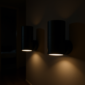 Modern LED <b>Night</b> <b>Light</b> Plug In Wall <b>Sensor</b> Control Warm White 3500K Metal Round Design Indoor Lighting - Product Image 2