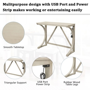 Ensemble de table à manger extensible et pliable <span class=keywords><strong>TOPMAX</strong></span> moderne en 3 parties, hauteur comptoir, avec port USB et tabourets rembourrés - Product Image 6