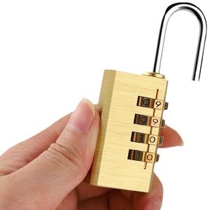 छोटे चार पहिया उच्च सुरक्षा एंटी-चोरी वर्ग एकल लीवर लॉकिंग क्रोम-प्लेटेड पीतल अंक संयोजन पैडलॉक - Product Image 6