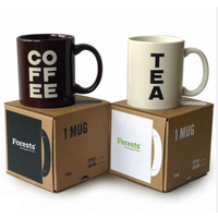 Boîte de tasse d'expédition à couvercle rabattable écologique au design personnalisé avec insert en mousse cartons ondulés boîte d'expédition pour tasse à café et thé