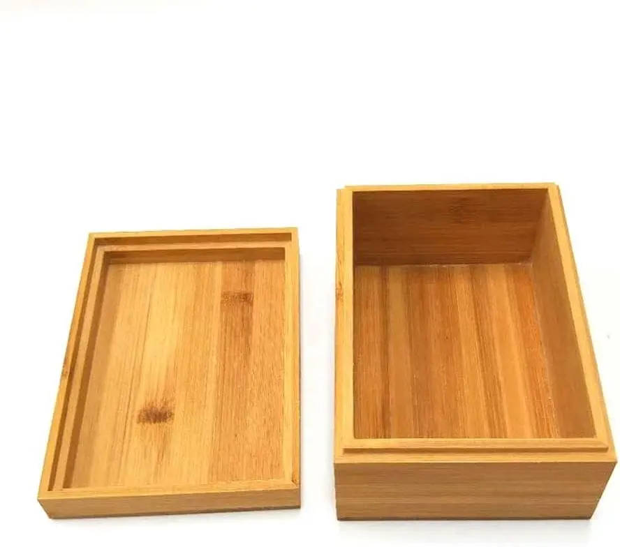Wholesale custom bamboo storage box natural bamboo gift box with lid bamboo storage box