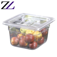 Volledige Standaard Maat 1/1 1/2 1/3 1/6 1/9 Buffet Catering Service Container Met Deksels Cover Gastronorm Acryl Plastic Voedsel Gn pan