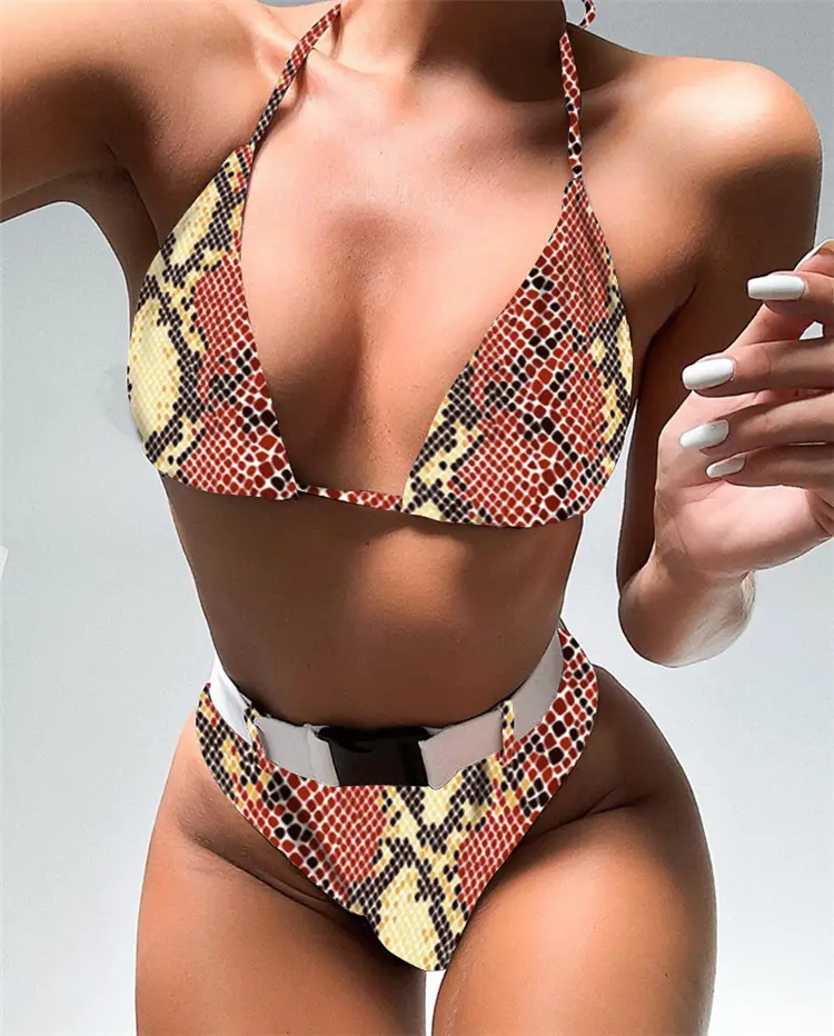 FYA56 Brasileiro 2020 Maiô Swimsuit Mulheres Leopardo Cobra Sexy Biquíni