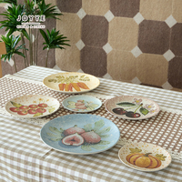 JOYYE Nieuwe Aanwinst Digitale Print Keramische Bord Vintage Fruit & Groente Dinerbord Op Maat Ontworpen Huishoudelijk Tafellaatwerk