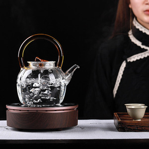 Service à thé kung fu ménager 2022, bouilloire avec abat-jour en verre borosilicate, four électrique, <span class=keywords><strong>poterie</strong></span>, cuisson à la vapeur, théière pour faire le thé - Product Image 4